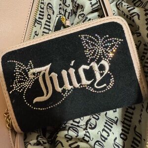 Juicy Couture Black and Tan Wallet